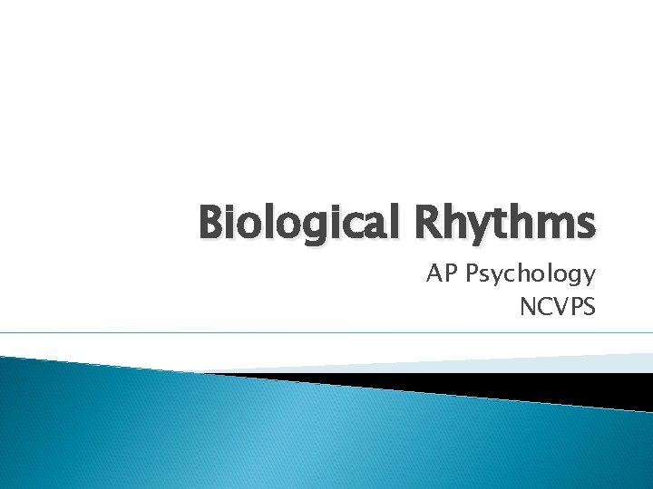 Biological Rhythms AP Psychology NCVPS 