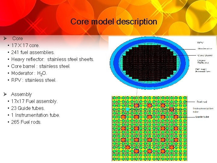 Core model description Ø • • • Core 17 X 17 core. 241 fuel