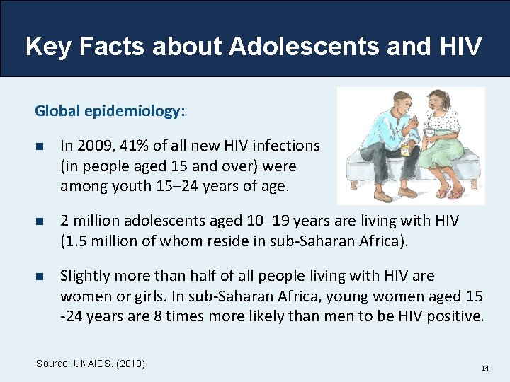Key Facts about Adolescents and HIV Global epidemiology: n In 2009, 41% of all