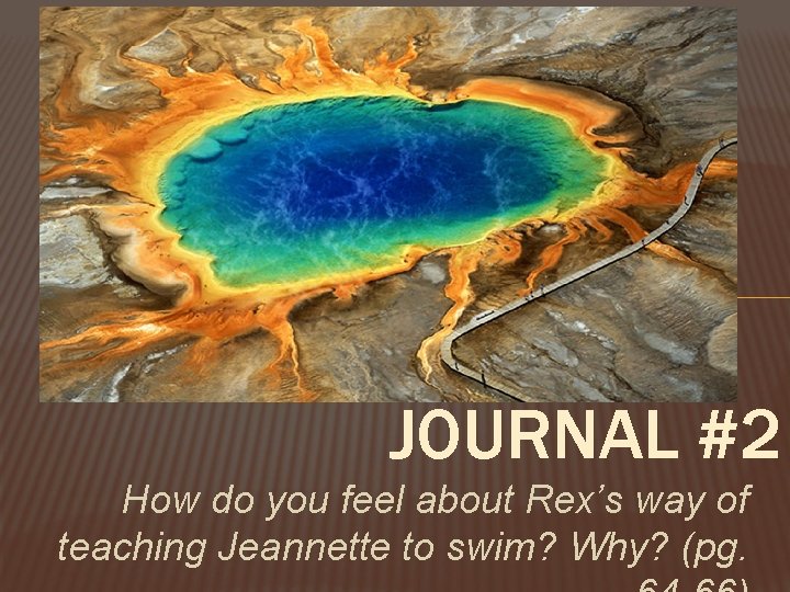 JOURNAL #2 How do you feel about Rex’s way of teaching Jeannette to swim?