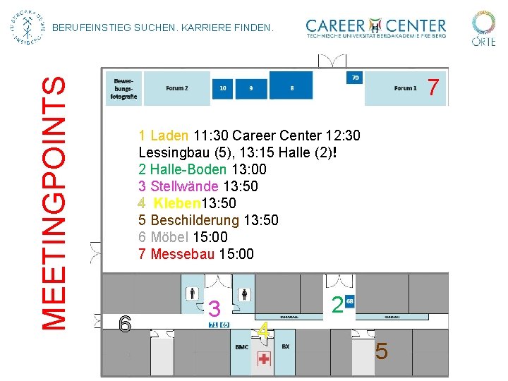 MEETINGPOINTS BERUFEINSTIEG SUCHEN. KARRIERE FINDEN. 7 1 Laden 11: 30 Career Center 12: 30