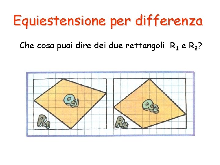 Equiestensione per differenza Che cosa puoi dire dei due rettangoli R 1 e R