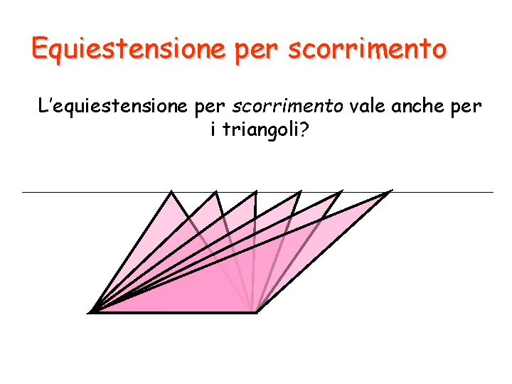 Equiestensione per scorrimento L’equiestensione per scorrimento vale anche per i triangoli? 