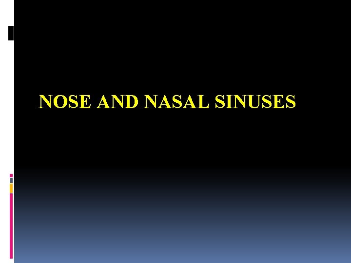 NOSE AND NASAL SINUSES 