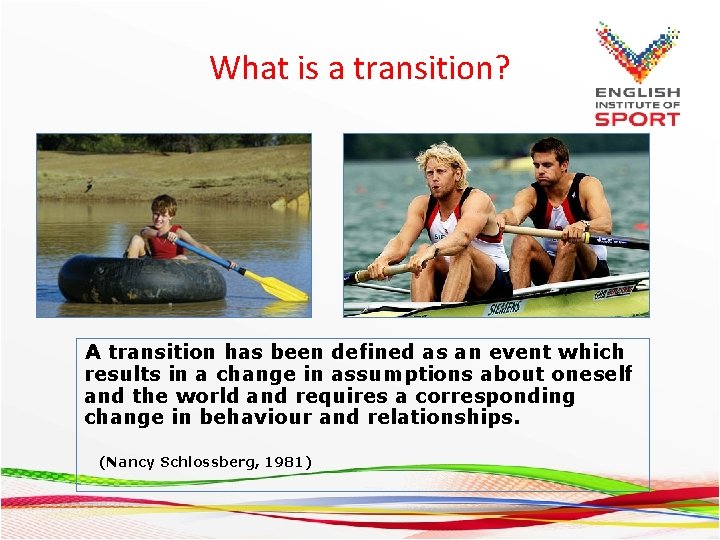 What is a transition? A transition has been defined as an event which results
