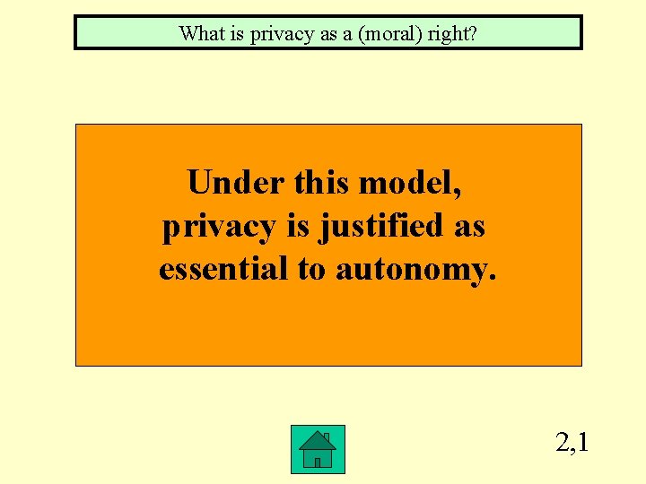 What is privacy as a (moral) right? Under this model, privacy is justified as