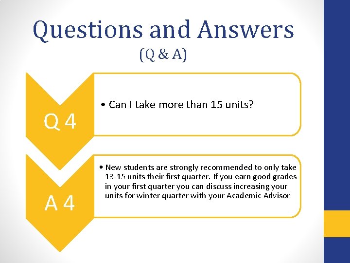Questions and Answers (Q & A) Q 4 A 4 • Can I take
