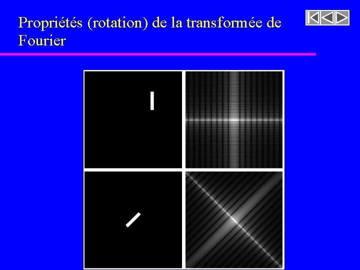 Propriétés (rotation) de la transformée de Fourier Propriétés (rotation) de la transformée de Fourier