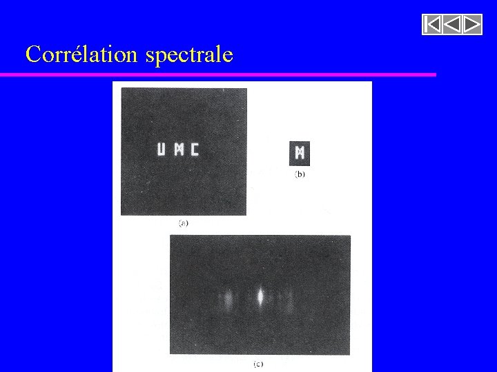 Corrélation spectrale Corrélation spectrale