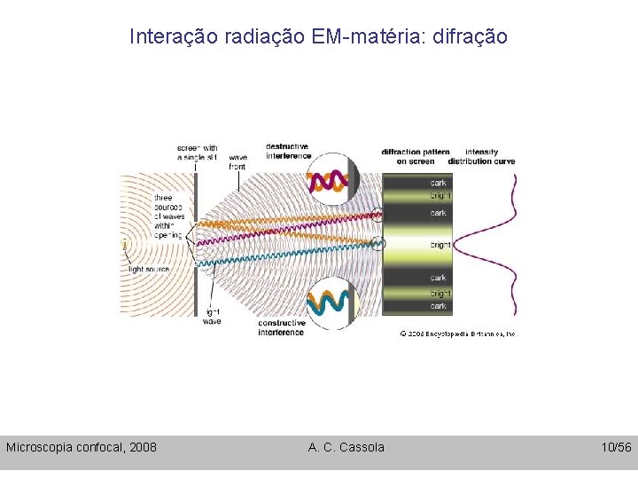 Interação radiação EM-matéria: difração Microscopia confocal, 2008 A. C. Cassola 10/56 