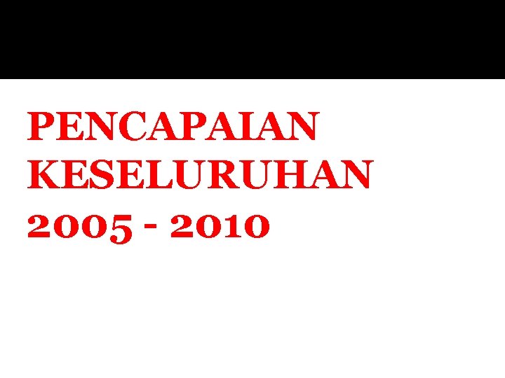 PENCAPAIAN KESELURUHAN 2005 - 2010 