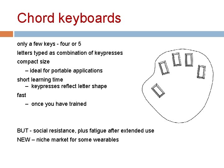 Chord keyboards only a few keys - four or 5 letters typed as combination