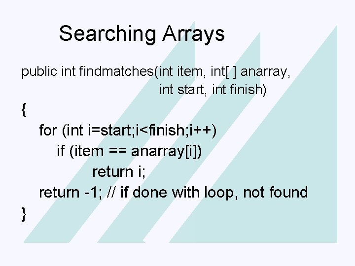 Click Searching to edit Master Arrays title style public item, styles int[ ] anarray,