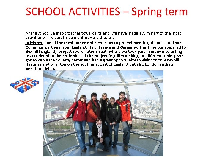 Is It Spring Term SCHOOL ACTIVITIES Spring term As the school year