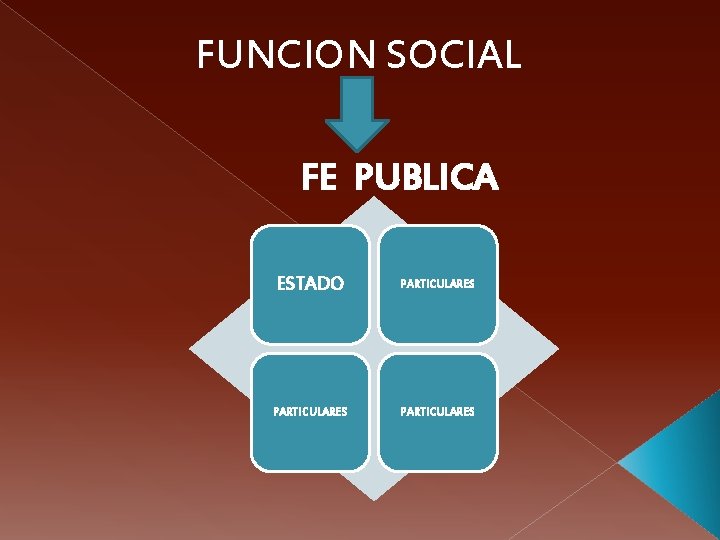 FUNCION SOCIAL FE PUBLICA ESTADO PARTICULARES 