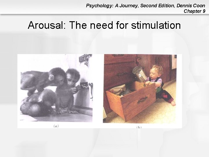 Psychology: A Journey, Second Edition, Dennis Coon Chapter 9 Arousal: The need for stimulation Psychology: A Journey, Second Edition, Dennis Coon Chapter 9 Arousal: The need for stimulation