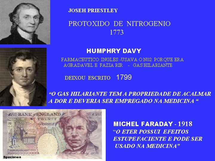 JOSEH PRIESTLEY PROTOXIDO DE NITROGENIO 1773 HUMPHRY DAVY FARMACEUTICO INGLES -USAVA O N 02