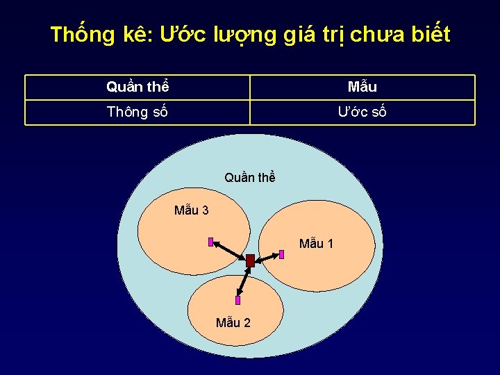 Thống kê: Ước lượng giá trị chưa biết Quần thể Mẫu Thông số Ước