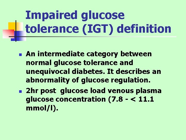 igt diabetes definition)