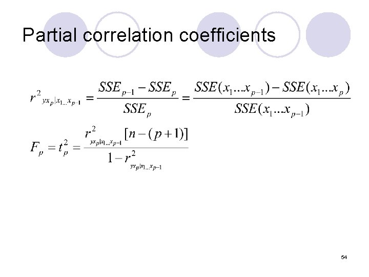 Partial correlation coefficients 54 