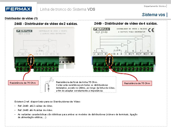 Departamento técnico | Linha de tronco do Sistema VDS | Distribuidor de vídeo (1)