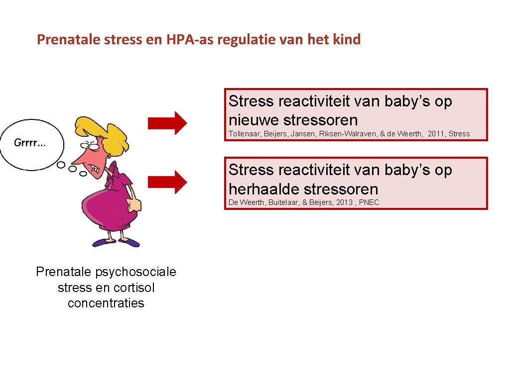 Prenatale stress en HPA-as regulatie van het kind Stress reactiviteit van baby’s op nieuwe