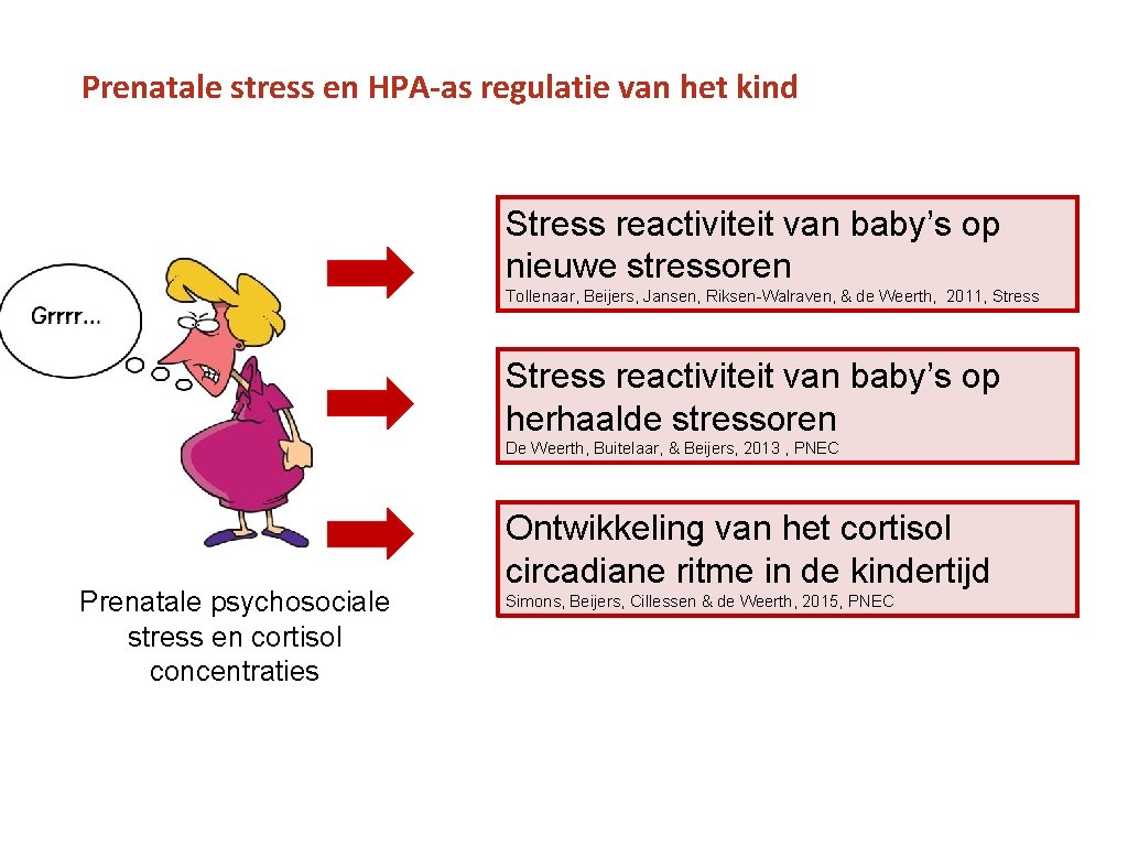 Prenatale stress en HPA-as regulatie van het kind Stress reactiviteit van baby’s op nieuwe