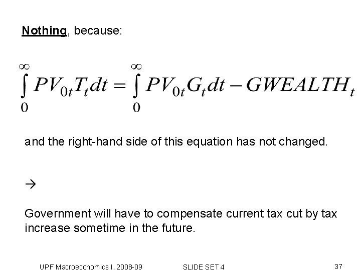 Nothing, because: and the right-hand side of this equation has not changed. Government will Nothing, because: and the right-hand side of this equation has not changed. Government will