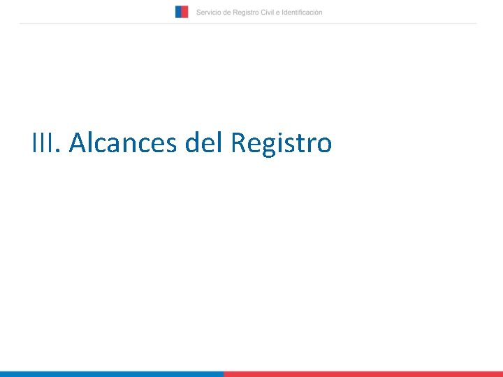 III. Alcances del Registro 