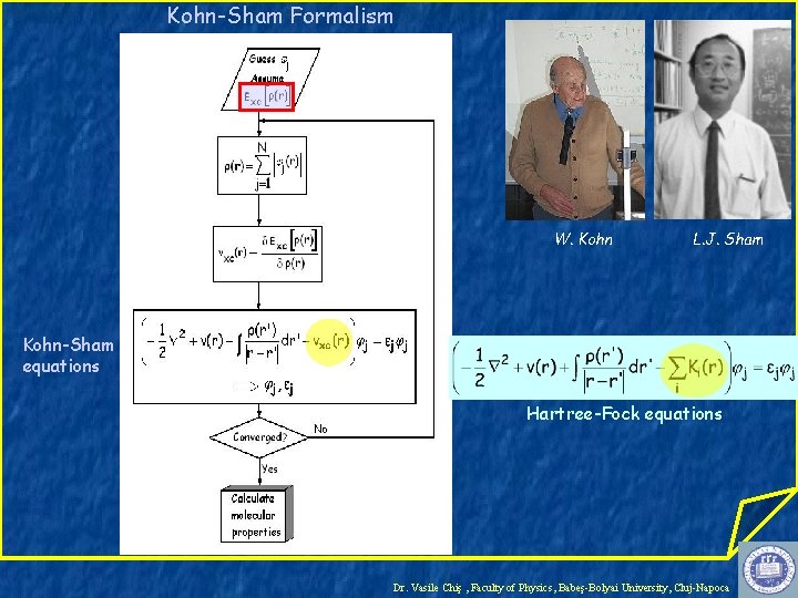 Kohn-Sham Formalism W. Kohn L. J. Sham Kohn-Sham equations Hartree-Fock equations Dr. Vasile Chiş