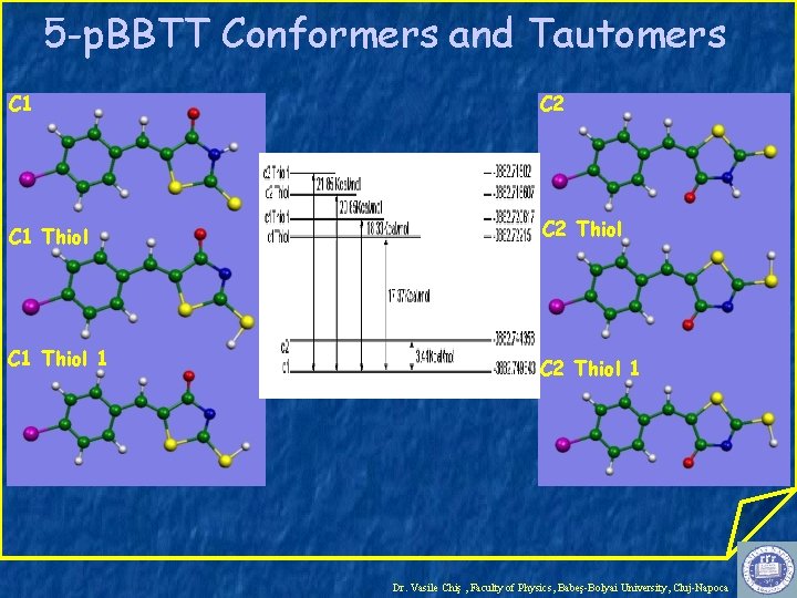 5 -p. BBTT Conformers and Tautomers C 1 C 2 C 1 Thiol C