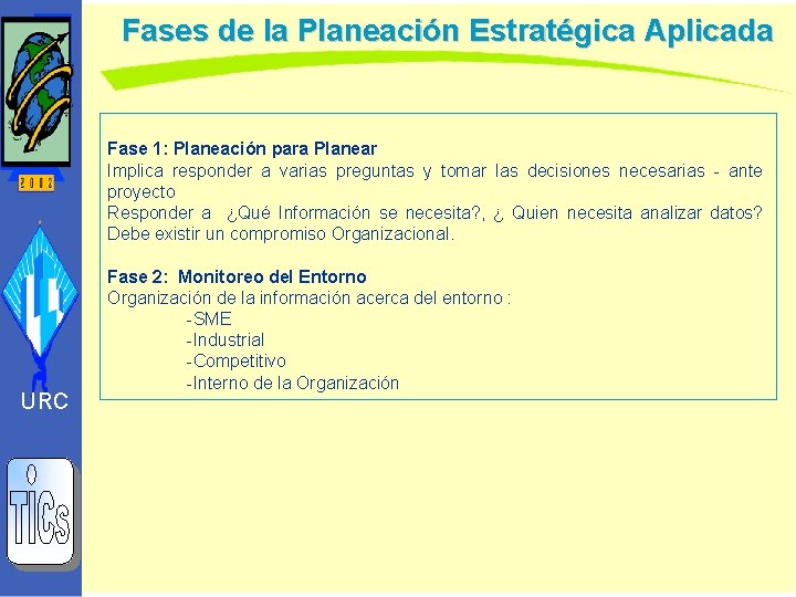 Fases de la Planeación Estratégica Aplicada Fase 1: Planeación para Planear Implica responder a