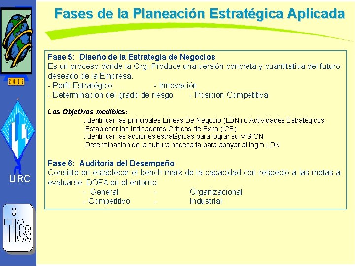 Fases de la Planeación Estratégica Aplicada Fase 5: Diseño de la Estrategia de Negocios