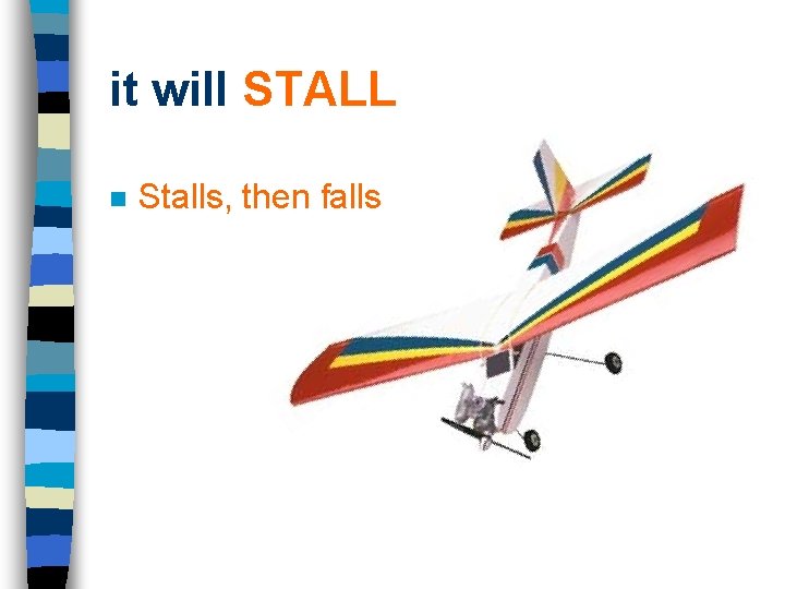 it will STALL n Stalls, then falls 