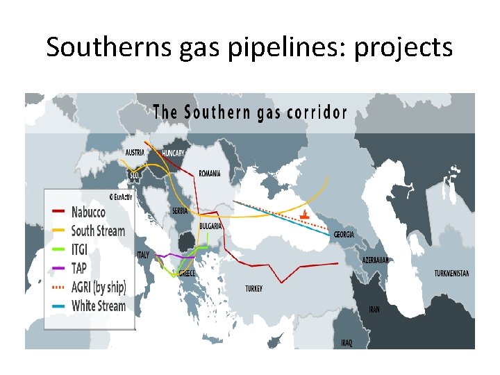 Southerns gas pipelines: projects 