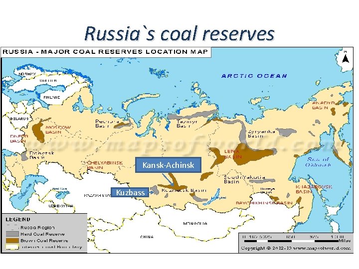 Russia`s coal reserves Kansk-Achinsk Kuzbass 