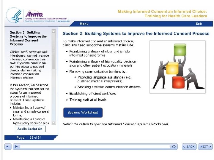 Picture of slide 42 Building Systems to Improve the Informed Consent Process 16 