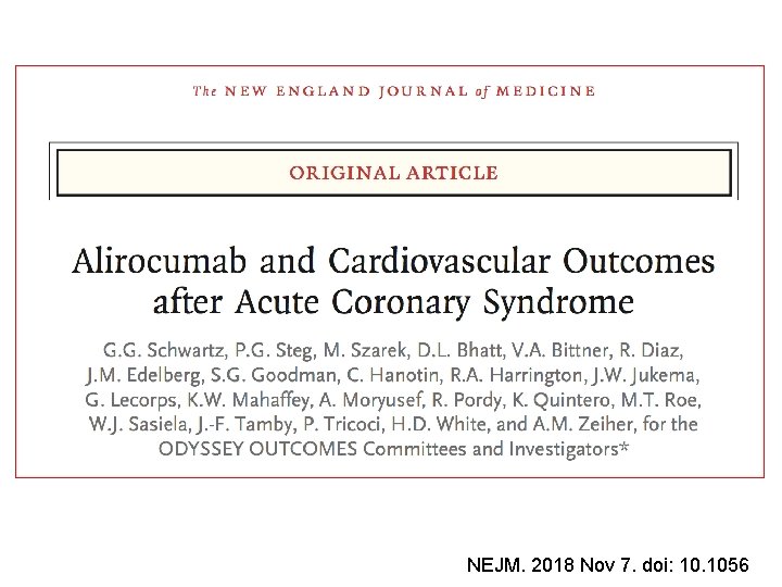 NEJM. 2018 Nov 7. doi: 10. 1056 NEJM. 2018 Nov 7. doi: 10. 1056