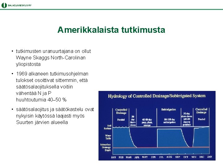 Amerikkalaista tutkimusta • tutkimusten uranuurtajana on ollut Wayne Skaggs North-Carolinan yliopistosta • 1969 alkaneen