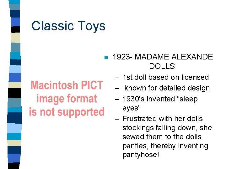 Classic Toys n 1923 - MADAME ALEXANDE DOLLS – 1 st doll based on