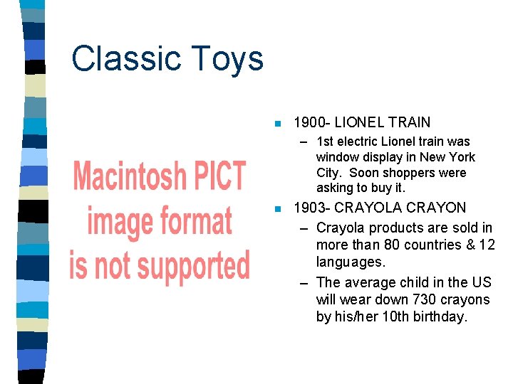 Classic Toys n 1900 - LIONEL TRAIN – 1 st electric Lionel train was Classic Toys n 1900 - LIONEL TRAIN – 1 st electric Lionel train was