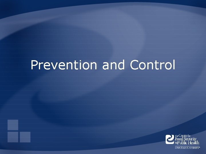 Prevention and Control 