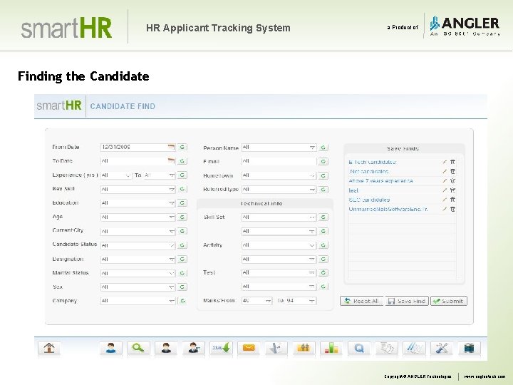 HR Applicant Tracking System a Product of Finding the Candidate Copyright © ANGLER Technologies