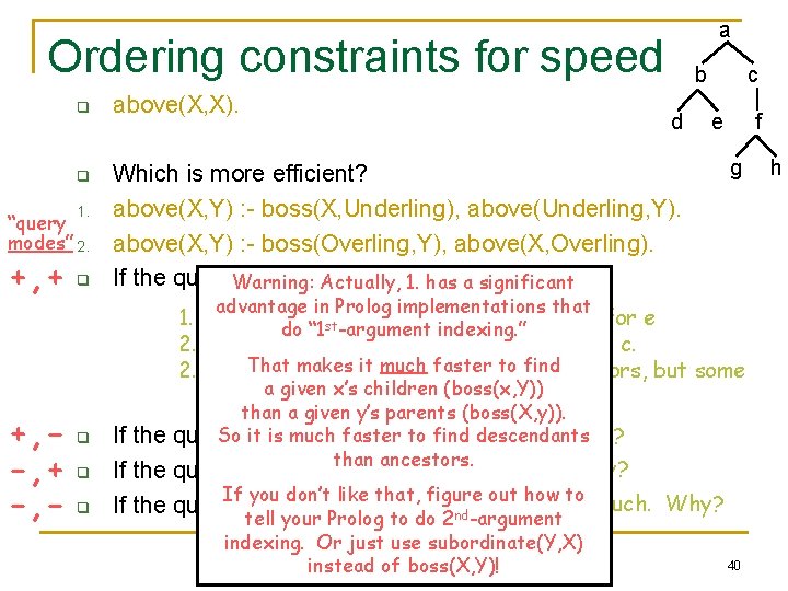 a Ordering constraints for speed q q 1. “query modes” 2. +, + +, a Ordering constraints for speed q q 1. “query modes” 2. +, + +,