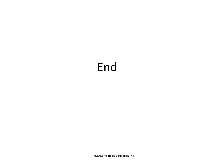 End © 2012 Pearson Education Inc. 