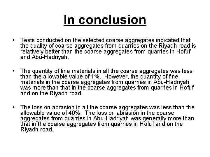 Lecture No 06 Subject Sources Of Aggregates Objectives