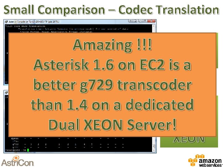 Small Comparison – Codec Translation Amazing !!! Ver 1. 6 EC 2 Asterisk 1.