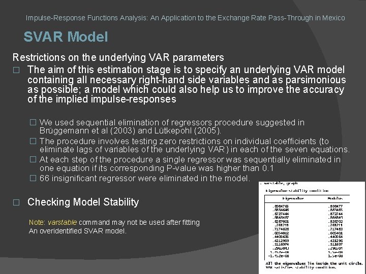 Impulse-Response Functions Analysis: An Application to the Exchange Rate Pass-Through in Mexico SVAR Model