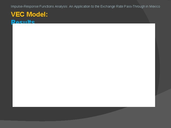 Impulse-Response Functions Analysis: An Application to the Exchange Rate Pass-Through in Mexico VEC Model: