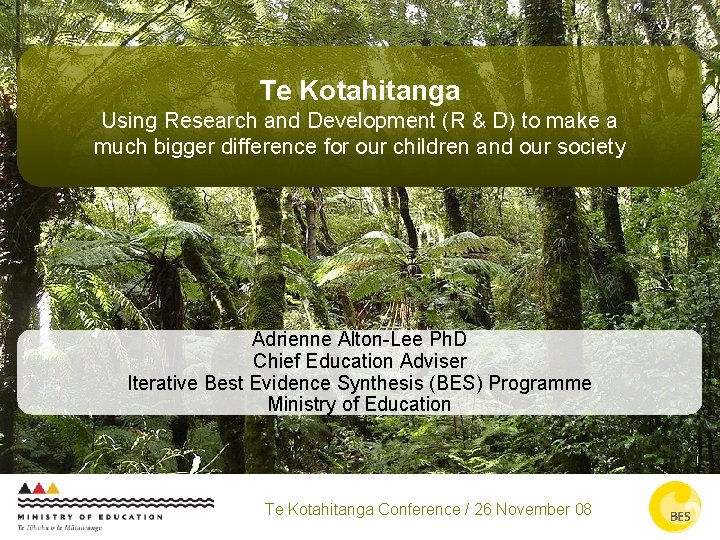 Te Kotahitanga Using Research and Development (R & D) to make a much bigger